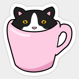 Cute tuxedo cat Sticker